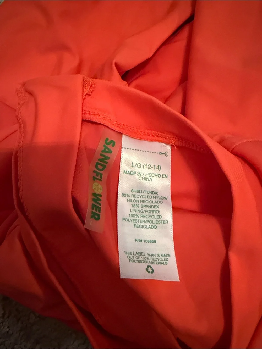 Long-Sleeve One-Piece Swimsuit in Bright Orange